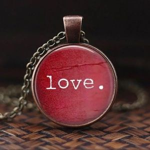 COPY - Love Glass Dome Pendant Necklace NEW